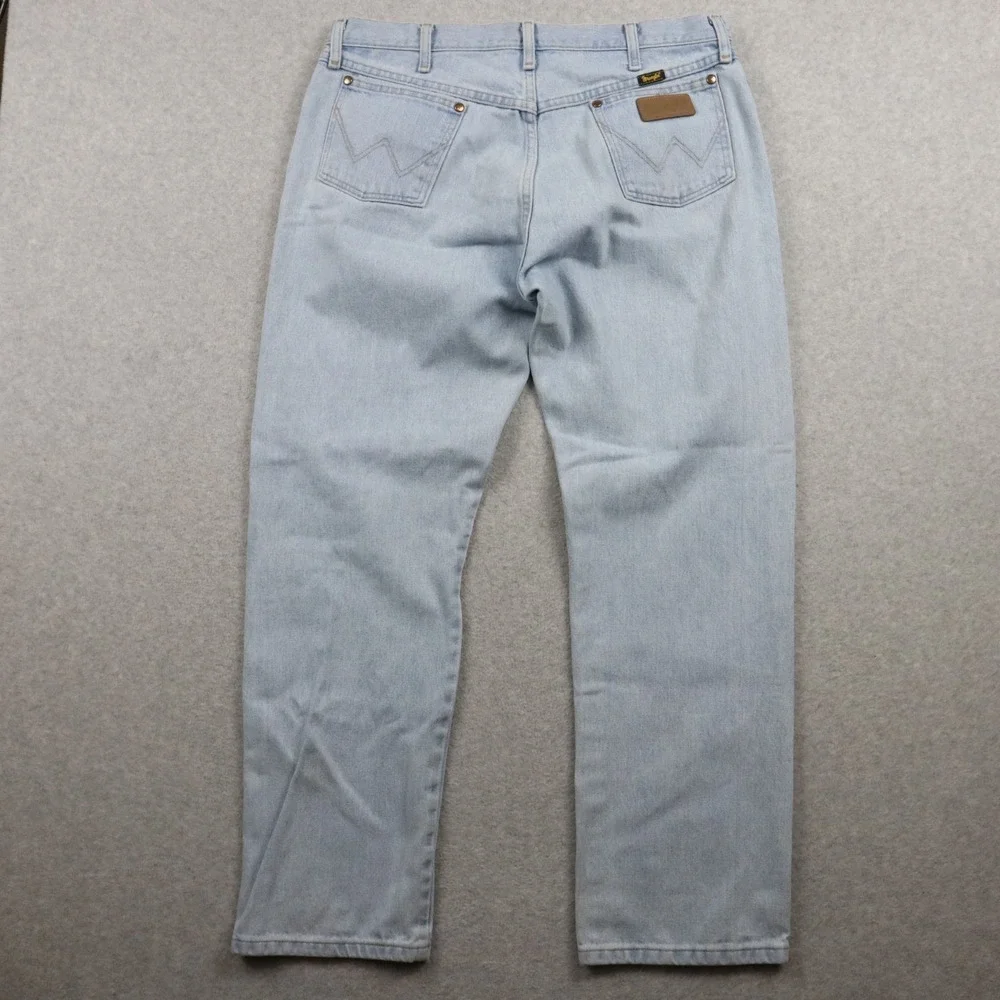 Wrangler Jeans Mens 36x30 13MWZ Cowboy Cut Original Fit Western Denim Light Blue